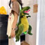 Fashion Tyrannosaurus Rex Coffee Color Plush Cartoon Doll Shoulder Bag