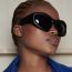 Fashion Sand Black Gray Flakes Pc Large Frame Sunglasses