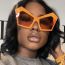 Fashion Orange Frame Double Orange Pc Polygonal Cat Eye Sunglasses