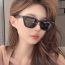 Fashion Olive Green Gray Slices Cat Eye Small Frame Sunglasses