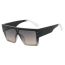 Fashion Gradient Black Double Gray Pc Square One-piece Sunglasses