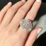 Fashion Silver Copper Inlaid Diamond Hollow Pattern Ring