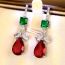 Fashion Silver Copper Inlaid Zirconium Drop-shaped Square Earrings