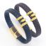 Fashion Black Leather Braided Alloy Claw Men's Bracelet