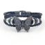 Fashion Black Alloy Butterfly Leather Braided Men's Bracelet