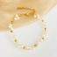 Fashion Gold Alloy Geometric Pearl Braided Bracelet