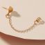 Fashion Gold Alloy Love Chain Tassel Earrings (single)