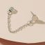 Fashion Gold Alloy Love Chain Tassel Earrings (single)
