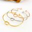 Fashion Rose Gold Alloy Geometric Twist Chain Knotted Bracelet Set