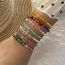 Fashion 6# Pink Rice Beads Beaded Gravel Bracelet