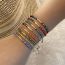 Fashion 6# Orange Geometric Crystal Beaded Bracelet