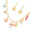 Fashion Gold Copper Inlaid Zircon Drop Oil Bow Love Pendant Necklace Earring Set