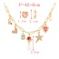 Fashion Gold Copper Inlaid Zircon Dripping Five-pointed Star Love Pendant Necklace Earring Set
