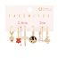 Fashion Gold Copper Inlaid Zircon Cartoon Halloween Pendant Earrings 6-piece Set
