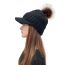 Fashion Date Red Wool Knitted Curled Fur Ball Baseball Cap