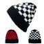 Fashion Black And Red Plaid Acrylic Check Knitted Beanie