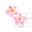 Fashion 4cm Glossy Flower Grippers Dark Pink + 2 Pieces - 1 Pair Plastic Glossy Flower Gripper