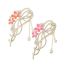 Fashion 10.5cm Flower Tassel Twist Clip Orange - 1 Piece Alloy Diamond Pearl Oil Drop Flower Bow Clip