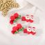 Fashion 3.5cm Rose Hairpin Red 2 Pcs-1 Pair Plastic Christmas Flower Hair Clip