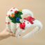 Fashion 37cm Santa Plush Headband White - 1 Piece Fabric Three-dimensional Christmas Wide-brimmed Headband