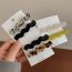 Fashion Black And White Card Wavy Letters Acrylic Hair Clip Set