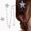 Fashion Silver Pair Metal Geometric Star Hair Chain