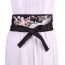 Fashion Black Wide Belt With Woven Crane Embroidery