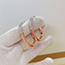 Fashion White Gold Copper Diamond Oval Earrings