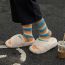 Fashion Green Coffee Strips [1 Pair] Coral Fleece Striped Floor Socks