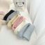 Fashion Lotus Root Powder [1 Pair] Plush Knit Mid-calf Socks