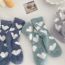 Fashion Blue Pair Coral Fleece Printed Mid-calf Floor Socks