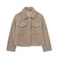 Fashion Coffee Color Plush Lapel Buttoned Jacket