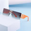 Fashion Yellow Golden Brown Pc Square Frameless One-piece Sunglasses