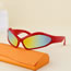 Fashion Gray Frame With White Frame Pc Special-shaped Irregular Sunglasses