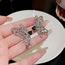 Fashion Silver Alloy Diamond Love Butterfly Stud Earrings