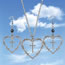 Fashion Silver Metal Wire Love Cross Earrings Necklace Set