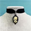 Fashion 2# Alloy Embossed Skull Velvet Necklace