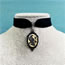 Fashion 2# Alloy Embossed Skull Velvet Necklace
