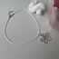 Fashion Silver Flower White Rope Style Alloy Flower Collar