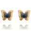 Fashion Silver Needle Butterfly Metal Butterfly Earrings