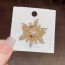 Fashion Gold Copper Inlaid Zirconium Snowflake Brooch