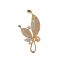 Fashion Gold Copper Diamond Leaf Brooch