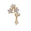 Fashion Three-flower Freshwater Pearl Brooch-pin Style (thick Real Gold Plating) Copper Inlaid Zirconium Flower Brooch