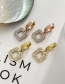 Fashion Rose Gold Titanium Steel Inlaid Zirconium Square Hoop Earrings