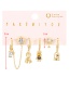 Fashion Gold Zirconia Geometric Kettle Candlestick Earring Set In Copper