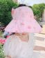 Fashion Hollow Half Weaving - Pink Cartoon Rabbit [send Windproof Rope] Polyester Print Sun Hat
