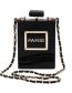 Fashion Black Acrylic Bag Square Perfume Bottle Messengercross-body Bag