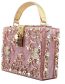 Fashion Pink Acrylic Diamond Square Tote Bag
