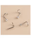 Fashion Silver Titanium Steel Geometric Stud Earrings With Diamonds