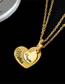 Fashion Big Love + Small Love (1 Set) - Steel Color Titanium Steel Alphabet Heart Necklace Set